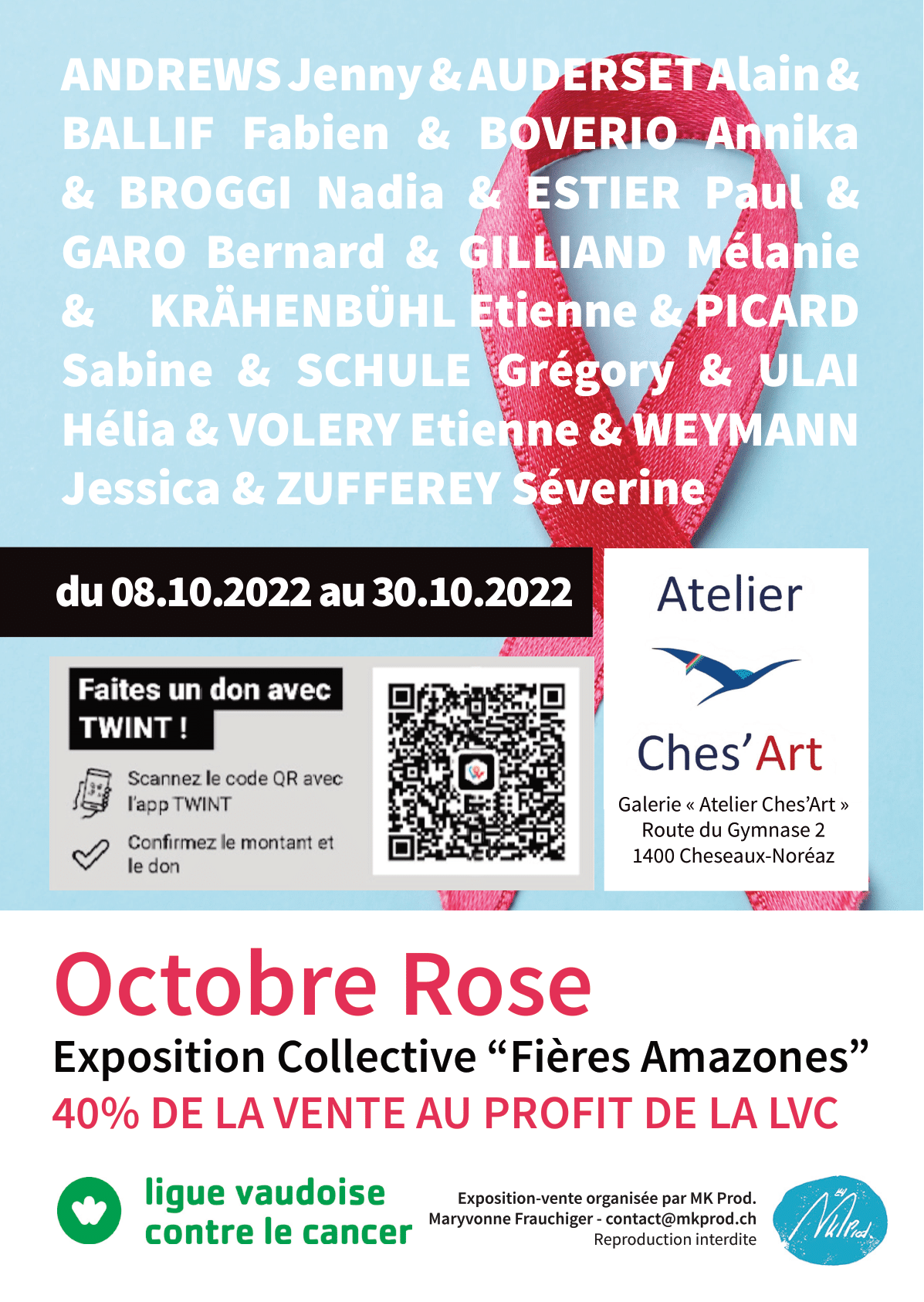 Lire la suite à propos de l’article « Les Fières Amazones » – Octobre Rose – Exposition du 08 au 30 Octobre 2022 – Atelier Ches’Art