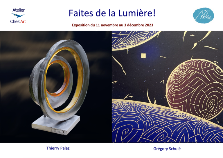Lire la suite à propos de l’article Exposition “Faites de la Lumière” – Du 11 novembre au 3 décembre 2023 – Atelier Ches’Art